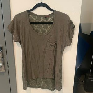 5/48 Saks Olive Tee with Lace back and frocket